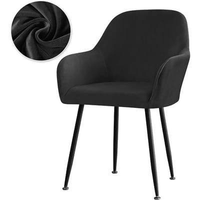 Luxe fluwelen armstoelhoezen Elastische make-up stoelhoes Effen kleur Familie hotel eetkamerstoel hoezen Anti-stof beschermer 1PCS