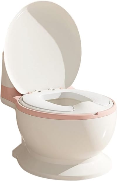 Toiletpot voor baby's met jachtgeluid - kindertoilet, potje voor zindelijkheid en toiletverhoger voor kinderen 18 maanden (roze)