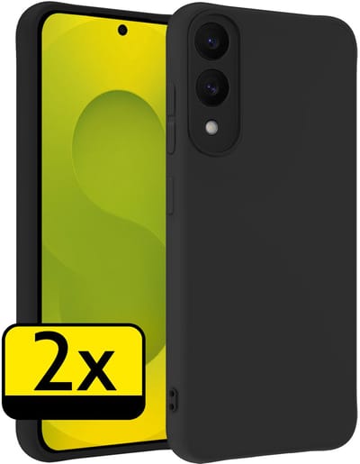 Hoesje - 2 Stuks - Geschikt voor Samsung Galaxy S25 Edge - Sterk & Shockproof - Case Siliconen - Back Cover - Telefoon Hoes - Telefoonhoesjes - Zwart