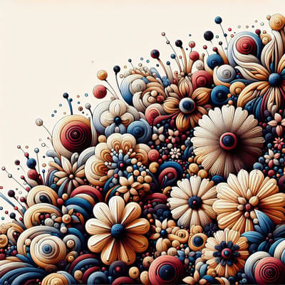 Abstract bloemen schilderij | Bloeiende chaos: een abstracte verkenning van kleurrijke bloemmotieven | Kunst - 100x100 centimeter op Dibond | Foto op Dibond