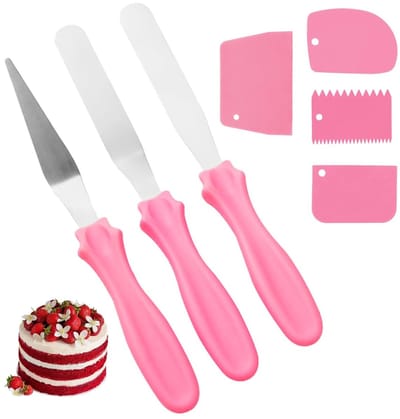 Dailygoods- Taartspatels Set van 7 - Roestvrij Staal - Antislip Handgreep - Ergonomisch Ontwerp - Taart Decoratie - Glazuur Spatel - Taartdecoratie