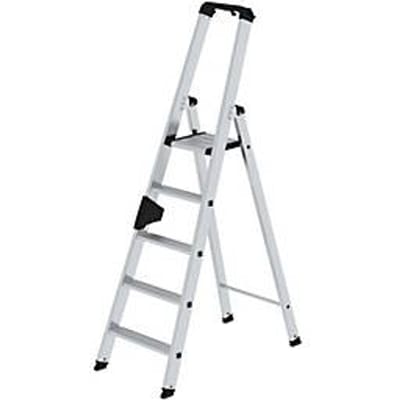 Munk vouwladder - aluminium - enkelzijdige toegang -geribbelde treden - tot 150 kg - nivello ladderschoenen - 5 treden