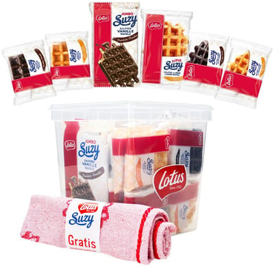 Lotus wafel assortiment met gratis keukenhanddoek - 20 stuks - 900g
