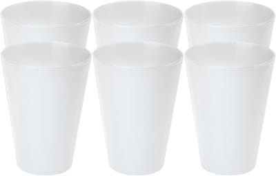 Juypal drinkbekers - 6x stuks - wit - onbreekbaar kunststof - 430 ml - herbruikbaar - BPA-vrij