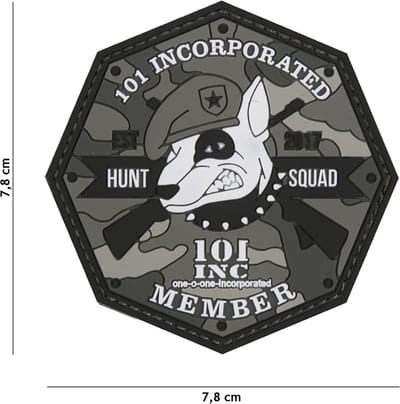 Embleem 3D PVC Hunt squad grijs