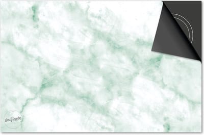 Inductie beschermer 60x60 - afdekplaat inductie mat - Dietrix Kookplaat beschermer - Exclusief - Marmer - licht groen wit