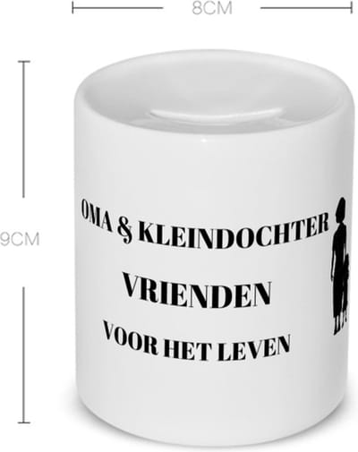 Akyol - oma en kleindochter vrienden voor het leven Spaarpot - Vriend - oma/kleindochter - oma cadeautjes - cadeau - kado - geschenk - kleindochter verjaardag - kleindochter artikelen - 350 ML inhoud