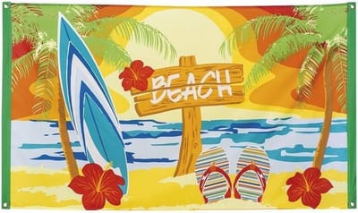 Tropische Hawaii party versiering - vlag van 90 x 150 cm - muur - polyester - feestartikelen