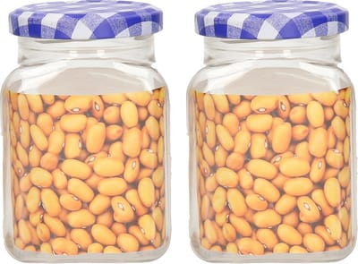 Plasticforte Weckpot/inmaakpot Classic - 2x - 400ml - kunststof - draaideksel - blauw - D7 x H11 cm