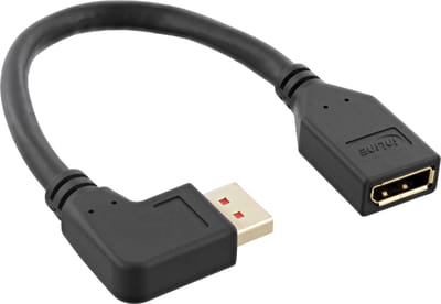 Premium DisplayPort adapter - 90° haaks naar links - versie 1.4 (5K/8K 60Hz) / zwart - 0,15 meter