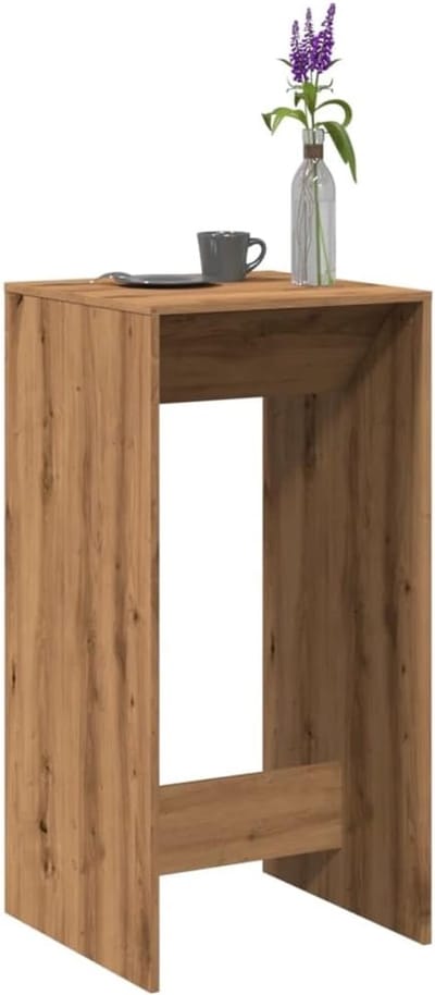 Bartafel Eiken - Hoge Tafel - Gezellig Borrelen - Onderhoudsvriendelijk Ontwerp - 51 x 50 x 1035 cm - Ambachtelijk Eiken