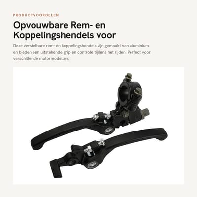 Dailygoods- Remhendel Aluminium - Verstelbaar - Opvouwbaar - Koppelingshendel - Geschikt voor CRF/IRBIS/Apollo/Xmotos/KAYO - Gewicht 255g - Motorrem