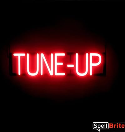 TUNE-UP - Lichtreclame Neon LED bord verlicht | SpellBrite | 66 x 16 cm | 6 Dimstanden - 8 Lichtanimaties | Reclamebord neon verlichting