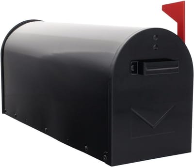 Zwarte Amerikaanse Stijl Brievenbus met Mechanische Mail Kennisgeving - Inclusief Montagemateriaal