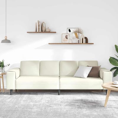 vidaXL - Woonkamerbank - Crème - 250 - x - 77 - x - 76 - cm