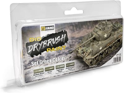 AMMO by Mig Jimenez Hobbyverf - MIG 7301 Drybrush Set - Green Colors Verf set - 4x 40 ml