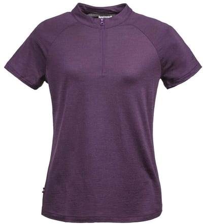 Dolomite Cristallo merino Zip T-shirt Met Korte Mouwen Paars M Vrouw