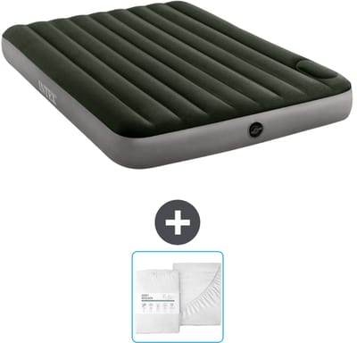 Intex Luchtbed - 2-Persoons - 152 x 203 x 25 cm - Groen - Inclusief en Hoeslaken