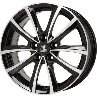 Aluminium velg 16 inch ITWHEELS Elena 5x108 6,5J ET50, Kleur Zwart Glimmend Gepolijst
