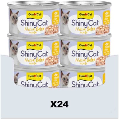 24 x 70 g - GimCat ShinyCat Filets in jelly tonijn + kaas