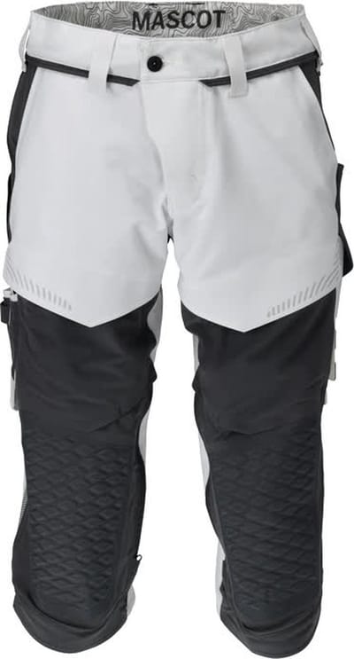 Mascot Customized Driekwart broek met kniezakken 22249-605 - wit/steengrijs - C44