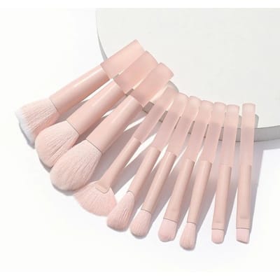 10Ppcs Roze Zachte Pluizige Make-up Kwasten Set Cosmetica Foundation Blush Poederborstel Oogschaduw Borstel Make-up Tool 10pcs