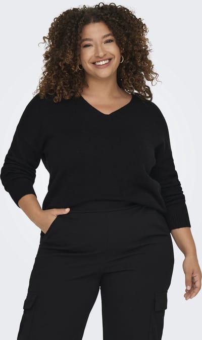 Only Carmakoma Trui Carmargareta Ls Pullover Knt Noos 15267202 Black Dames Maat - W46 X L48