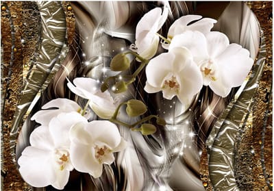 Fotobehangkoning - Behang - Vliesbehang - Fotobehang Sprankelende Bloemen - Hotel Chique - Seekers of Beauty - 300 x 210 cm