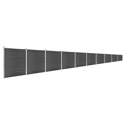 vidaXL - Schuttingpanelenset - 1737x186 - cm - HKC - zwart