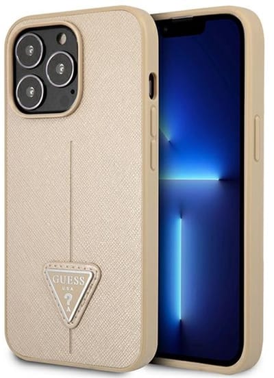GUESS GUHCP14LPSATLE iPhone 14 Pro 6.1 "beige / beige hardcase SaffianoTriangle Logo