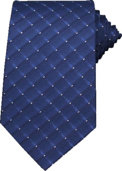 Fako Fashion - Luxe Stropdas - 145cm - 8cm - Navy Blauw Geblokt
