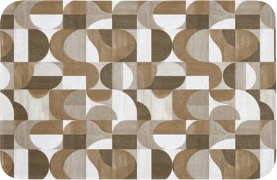 WC mat 60x40 cm - Antislip - Abstract - Retro - Bruin - Toiletmat - Vloermat - Douchemat - Toilet tapijt - Toiletmatten