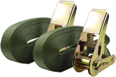 2x professionele ratelsjorband Spanband 1-delig 6m 0,8t 0,8tot 800 kg TÜV/GS OLIV