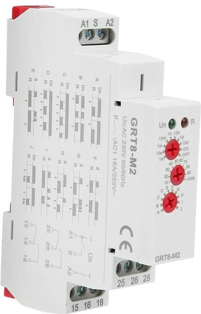 Allecto - Multifunctionele Timer - DIN Rail Montage - Met 10 Vertraagfuncties - 35mm Formaat - Voor Precisie Timing - Efficiënt in Gebruik - Geschi...