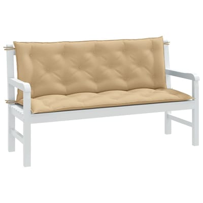 vidaXL - Tuinbankkussens - 2 - st - 150x50x7 - cm - stof - gemêleerd - beige