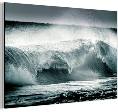Aluminium schilderij 180x120 cm - Wanddecoratie metaal - Zee - Golf - Oceaan - Metalen muurdecoratie woonkamer - Decoratie industrieel - Foto op dibond - Industriële accessoires slaapkamer