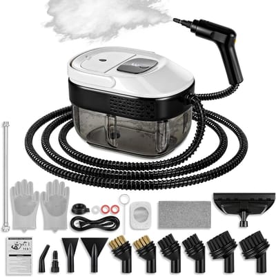 Stoomreiniger - Handstomer - Grondig Reinigen - 10 Seconden Opwarming - 16L Tank - Zwart Wit