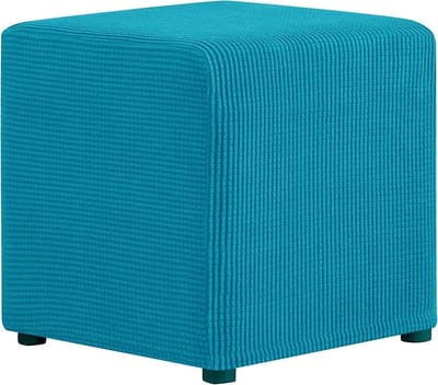 Poef Hoes Hoes Vierkant 40x40, Poef Hoes Beschermer voor Voetenbankje Meubilair Stretch Jacquard Stof Met Elastische Bodem (Color : #8, Size : 50x50cm)