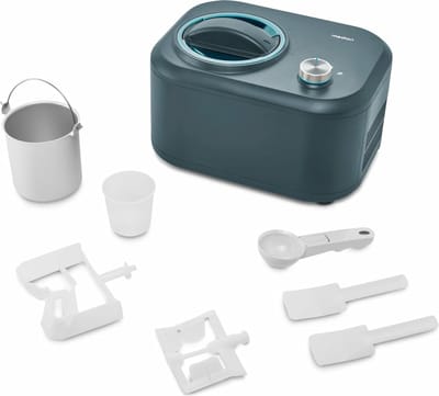 MEDION Ijsmachine met compressor (zelfkoelend, geschikt voor ijs, frozen yoghurt & sorbet, 1 L, 100 W, aluminium ijscontainer, MD10169)