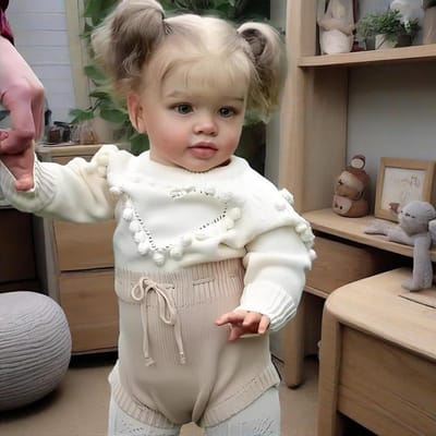 26 Inch Big Size Reborn Peuter Poppen Real Life Reborn Baby Dolls Blond Haar Meisje Zachte Doek Lichaam Gewogen Die Look Real Baby Pop Speelgoed Levensechte Peuter Pop voor Kinderen