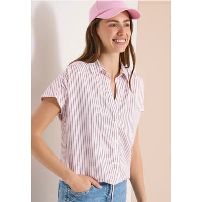 Blouse met korte mouwen en gestreept patroon