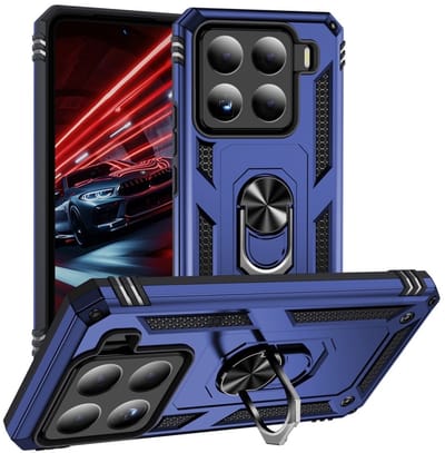 Coverup Hoesje - Geschikt voor Xiaomi 15 Hoesje - Coverup Armor Ring Kickstand Back Cover - Blauw