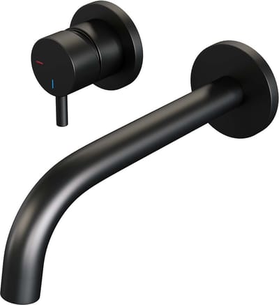 Brauer Black Edition inbouw wastafelmengkraan met gebogen uitloop en rozetten model B2 mat zwart
