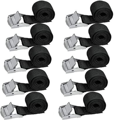 Spanbanden Set - Bevestigingsriemen Sjorbanden - Bagage Vervoeren - Zinklegering Gesp - 65 cm - Zwart