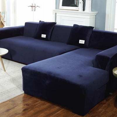 Elastische bankhoezen Chaise Longue voor woonkamer Fluwelen hoekfauteuil Elastische kussenbank Meubels 3-zits hoes 2seats 145-185cm-1pc Vloot