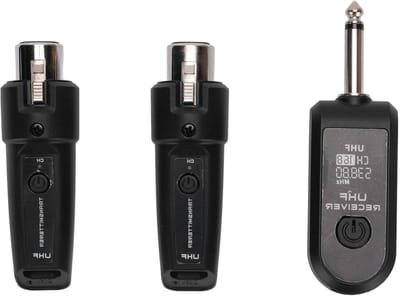 Draadloos XLR Systeem - Microfoon Zender Ontvanger - Muziek Optredens - Automatisch Koppelen - 30m Bereik - Zwart