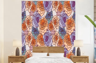 Behang - Fotobehang Patroon - Bloem - Art Nouveau - Breedte 225 cm x hoogte 280 cm