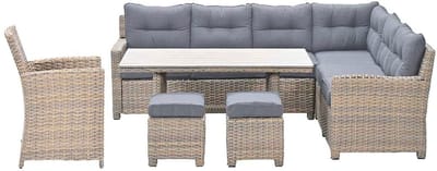 Garden Impressions Alaska lounge dining set 6-delig rechts - vintage willow - light teak vironwood