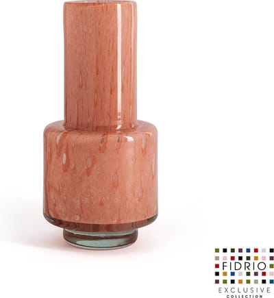 Design Vaas Nuovo - Fidrio BLUSH - glas, mondgeblazen bloemenvaas - diameter 14,5 cm hoogte 30 cm