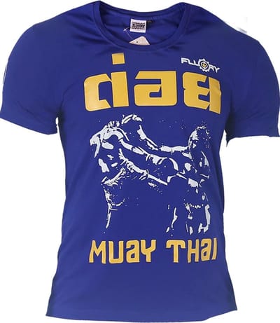 Fluory Fight Game Muay Thai Kickboks T-Shirt Blauw - S